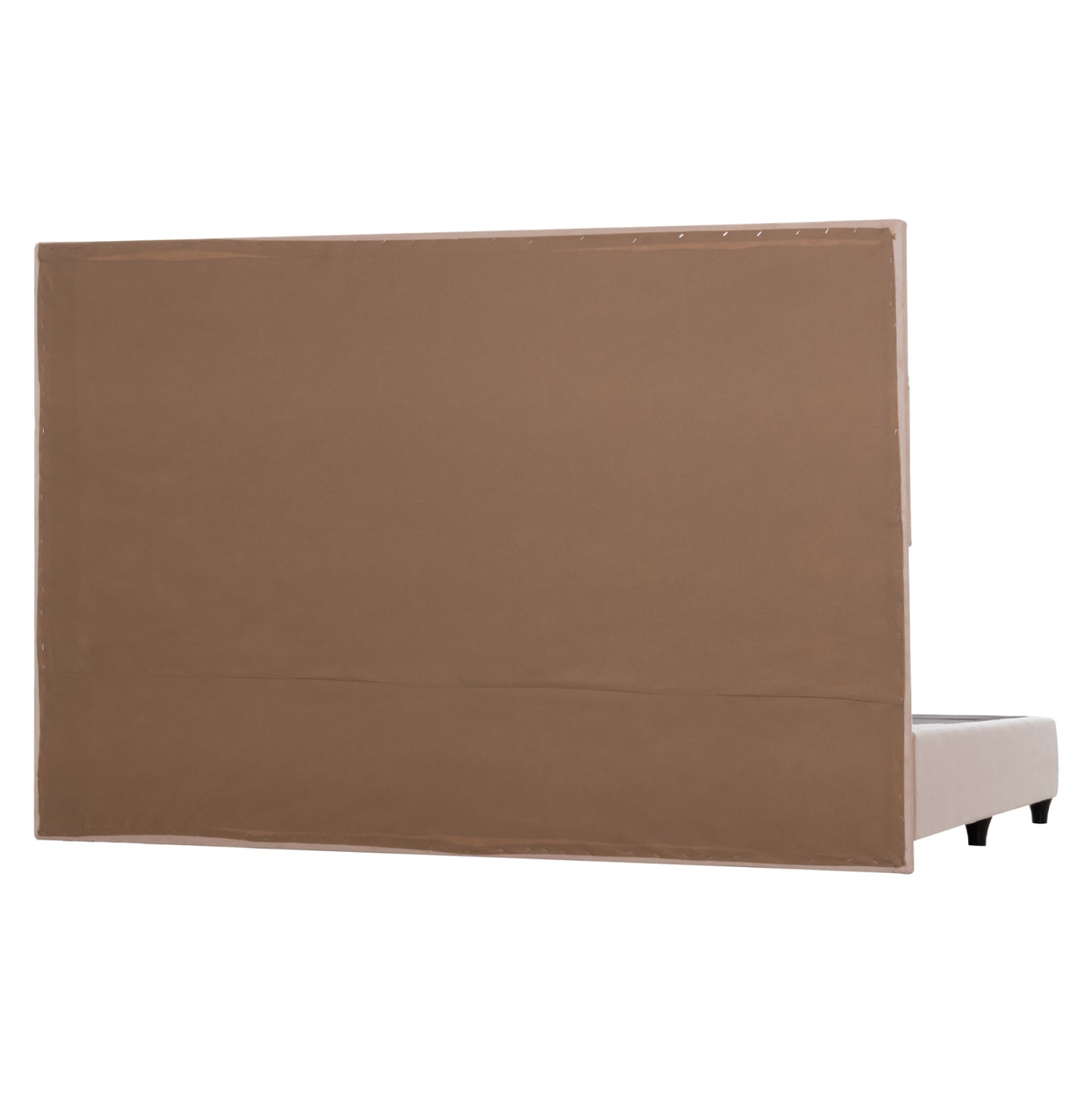 Bed King-size Made Of Sand Beige Fabric Milo Hm628.22 For Mattress 180x200cm.