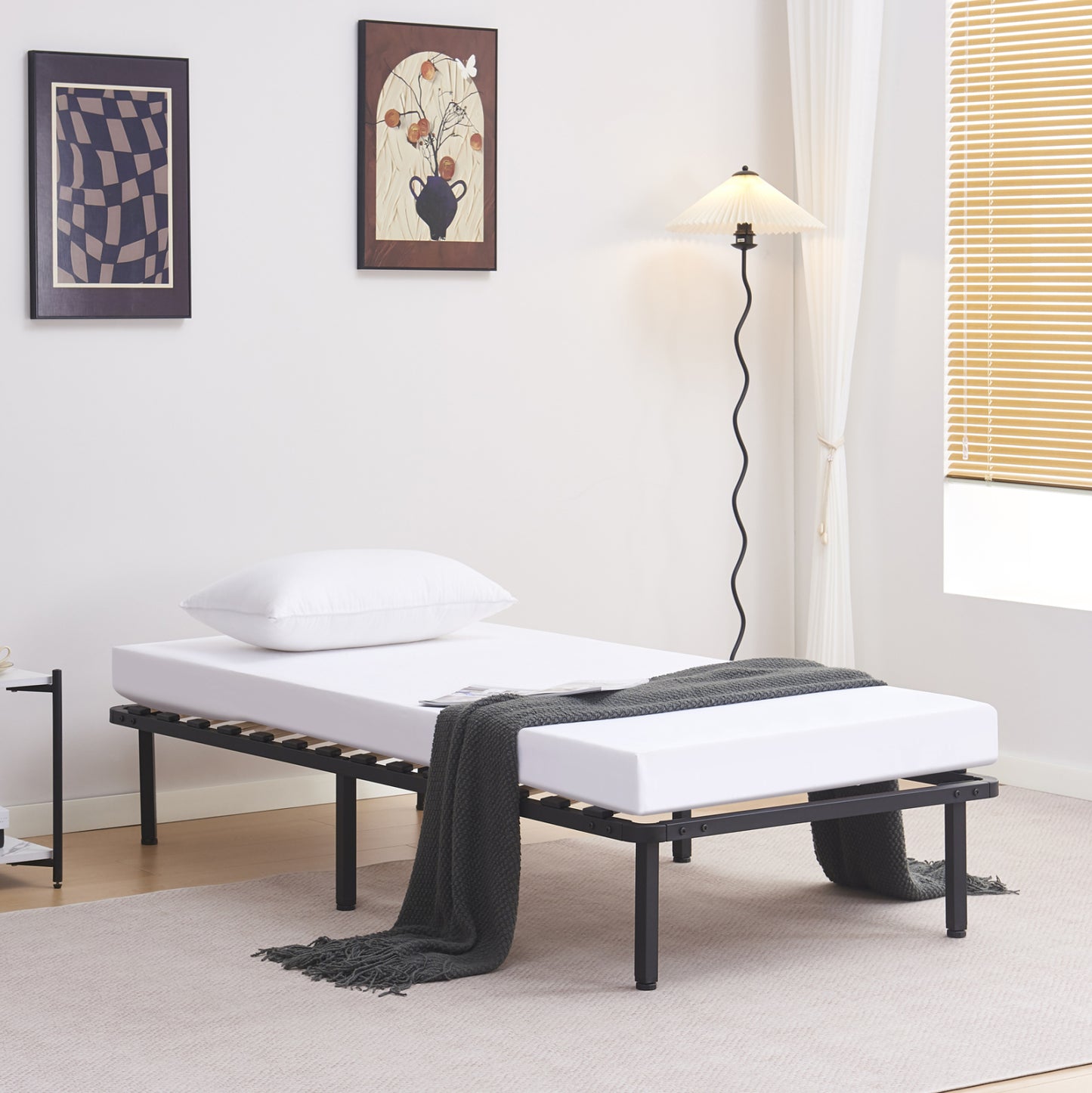 Substrate Bed Marky Hm693.01 Metal In Black For Mattress 190x90cm.