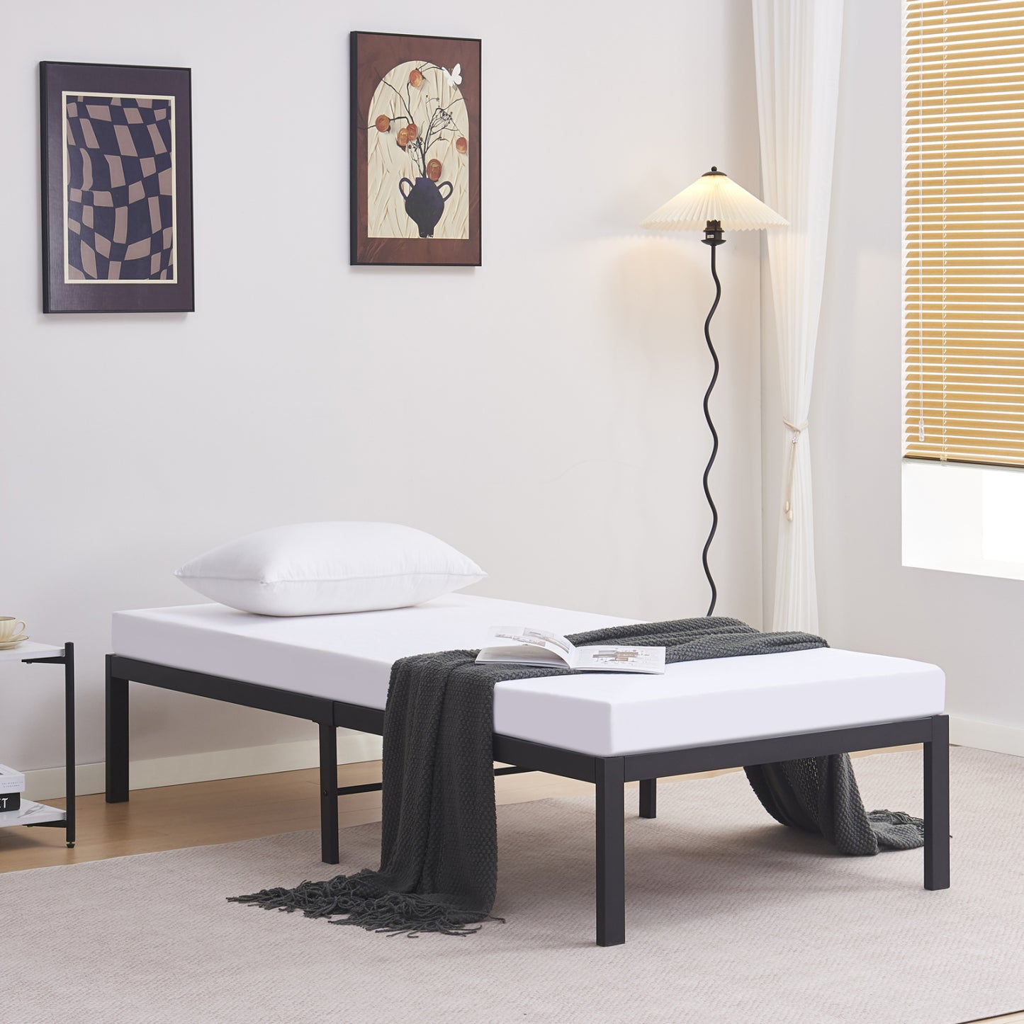 Substrate Bed Ranto Hm695.01 Metal In Black For Mattress 190x90cm.
