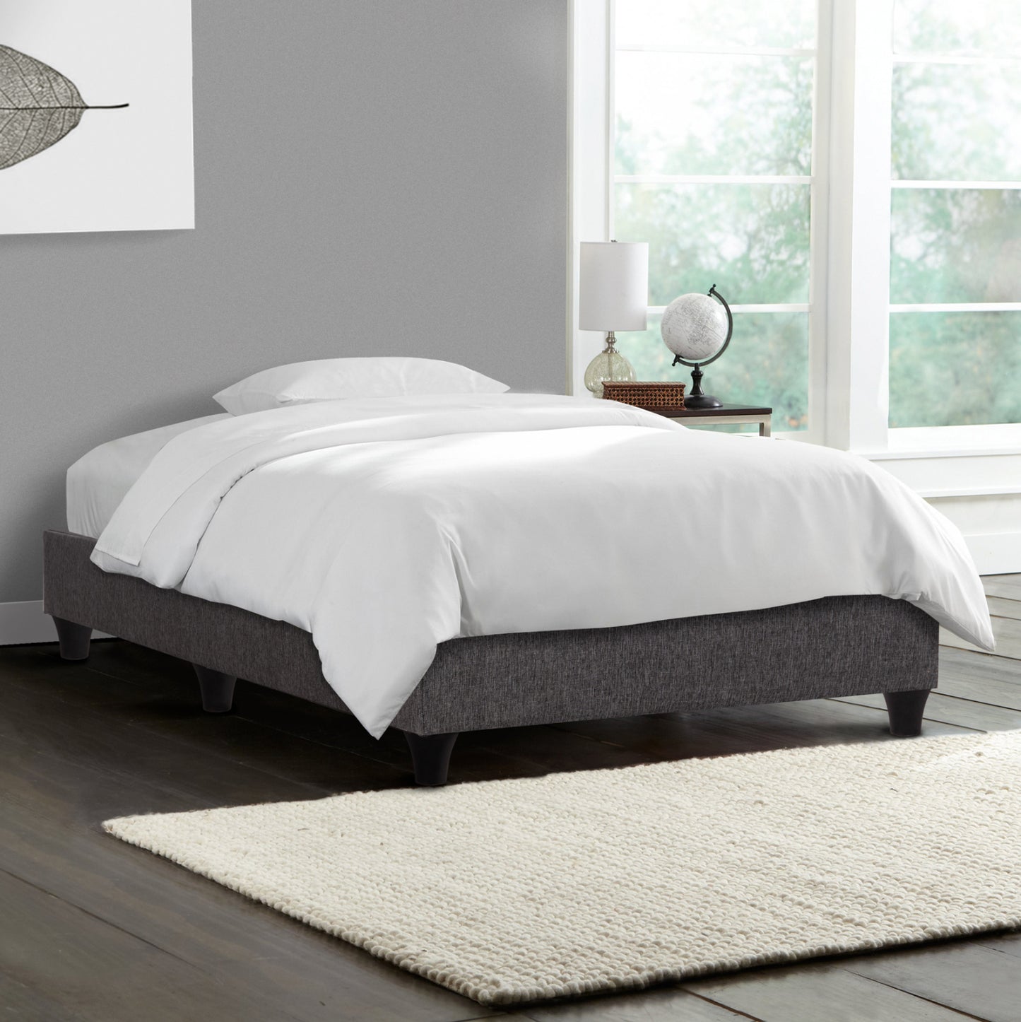Substrate Bed Siggy Hm721.10 No Storage Space--grey Fabric--for Mattress 80x200cm.