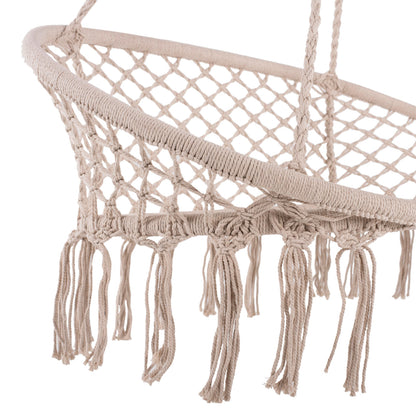 Hanging Nest Hm5769 2-seater Macrame Rope In Beige Color 130x67x120-140hcm.
