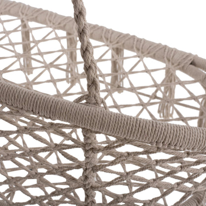 Hanging Nest Hm5769 2-seater Macrame Rope In Beige Color 130x67x120-140hcm.