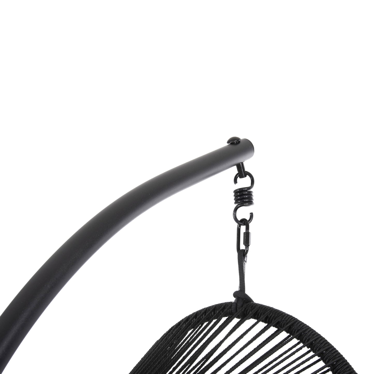Hanging Nest Ruler Hm6083 Black Metal And Synth.rattan-grey Cushions 120x110x190hcm.