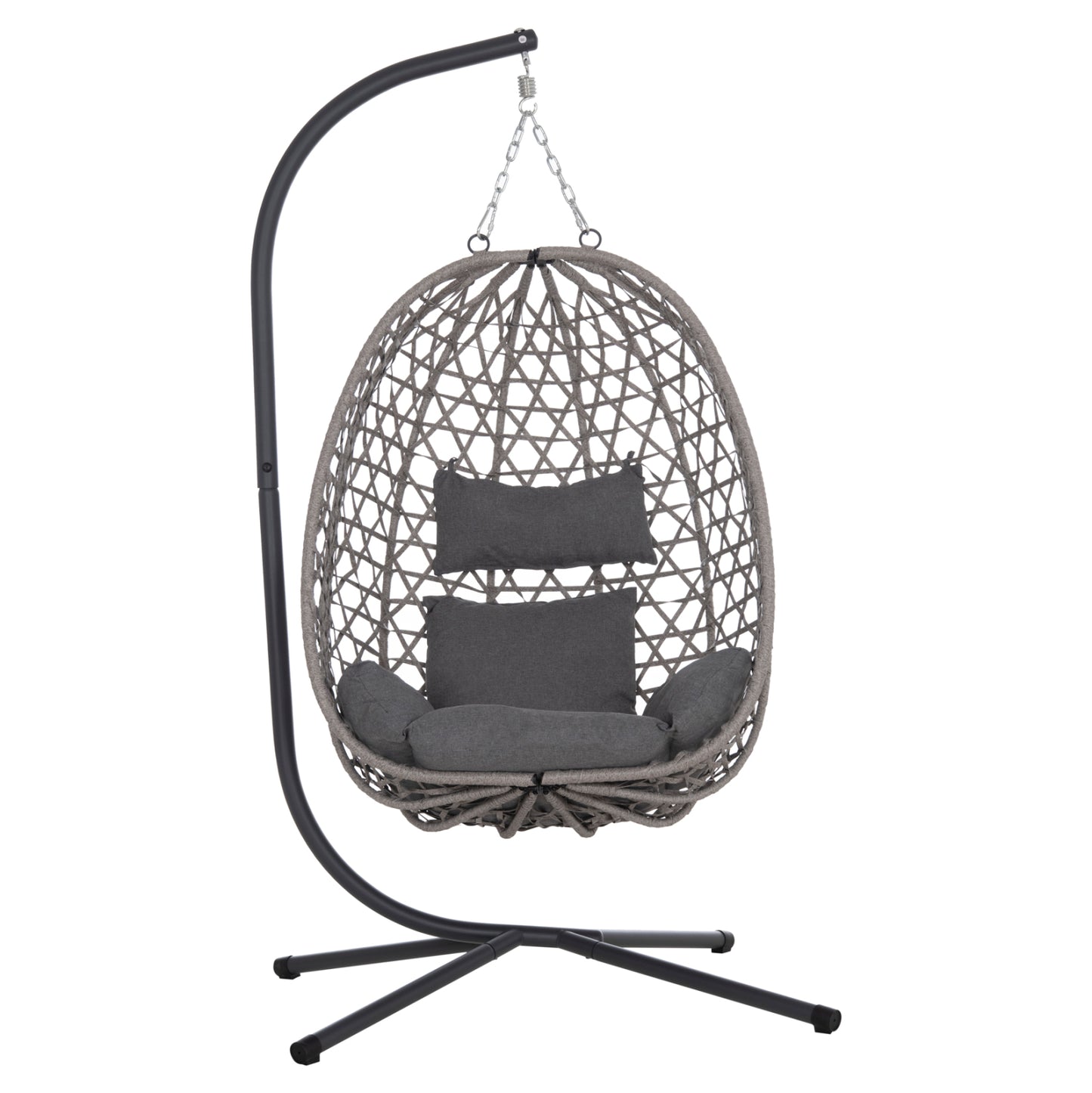 Hanging Nest Nesta Hm6468.01 Grey Metal (steel) & P.e.rattan 100x100x190hcm.