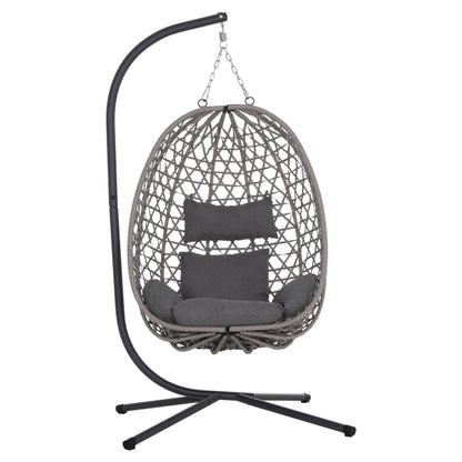 Hanging Nest Nesta Hm6468.01 Grey Metal (steel) & P.e.rattan 100x100x190hcm.