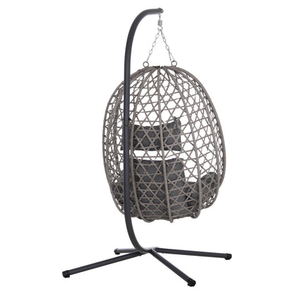 Hanging Nest Nesta Hm6468.01 Grey Metal (steel) & P.e.rattan 100x100x190hcm.