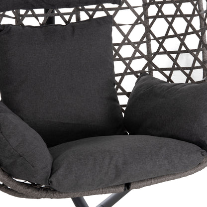 Hanging Nest Nesta Hm6468.01 Grey Metal (steel) & P.e.rattan 100x100x190hcm.