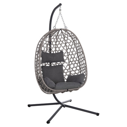 Hanging Nest Nesta Hm6468.01 Grey Metal (steel) & P.e.rattan 100x100x190hcm.