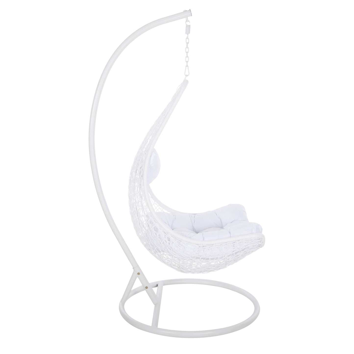 Hanging Nest Millie Hm5996.03 Metal-synthetic Rattan & Cushions In White Φ95x195hcm.