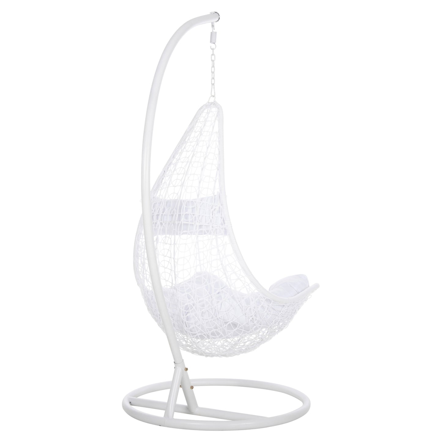 Hanging Nest Millie Hm5996.03 Metal-synthetic Rattan & Cushions In White Φ95x195hcm.