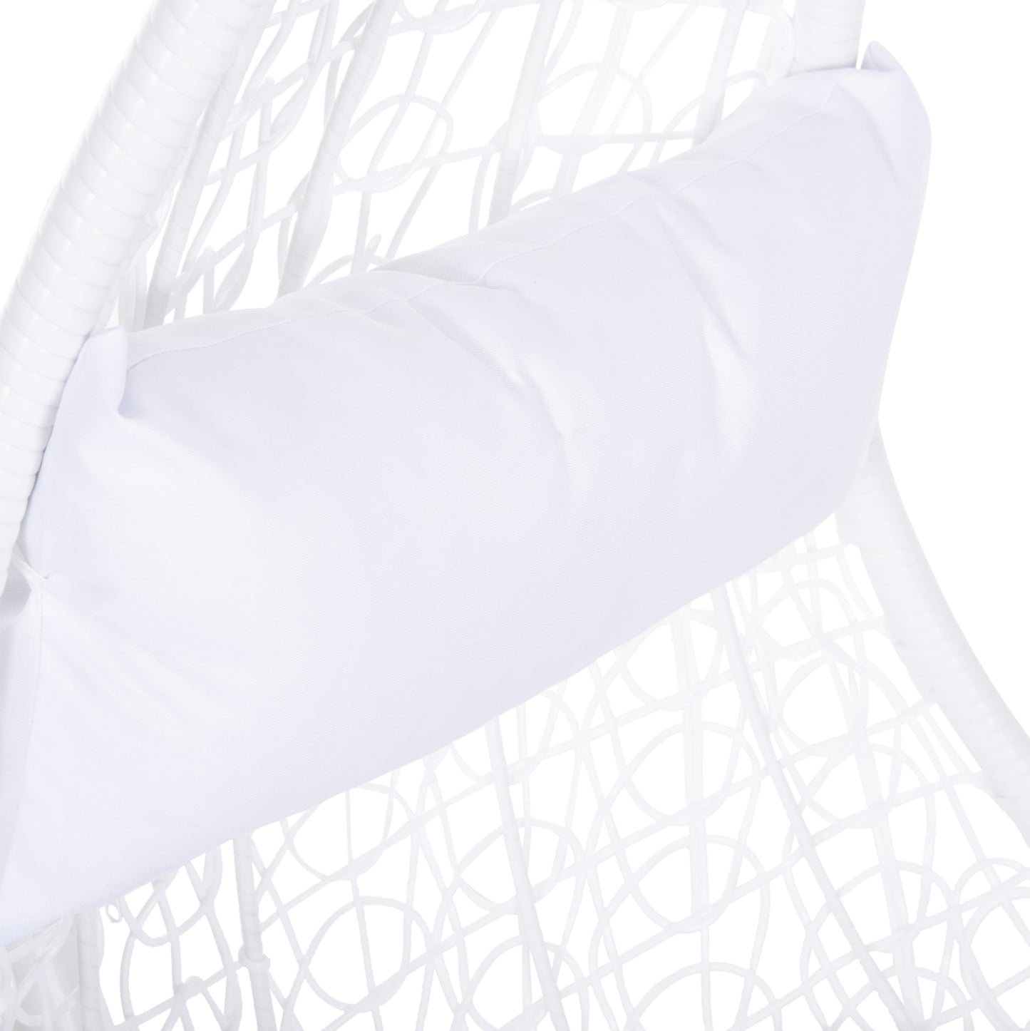 Hanging Nest Millie Hm5996.03 Metal-synthetic Rattan & Cushions In White Φ95x195hcm.