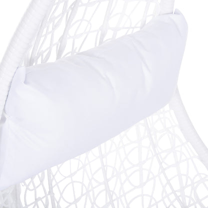 Hanging Nest Millie Hm5996.03 Metal-synthetic Rattan & Cushions In White Φ95x195hcm.