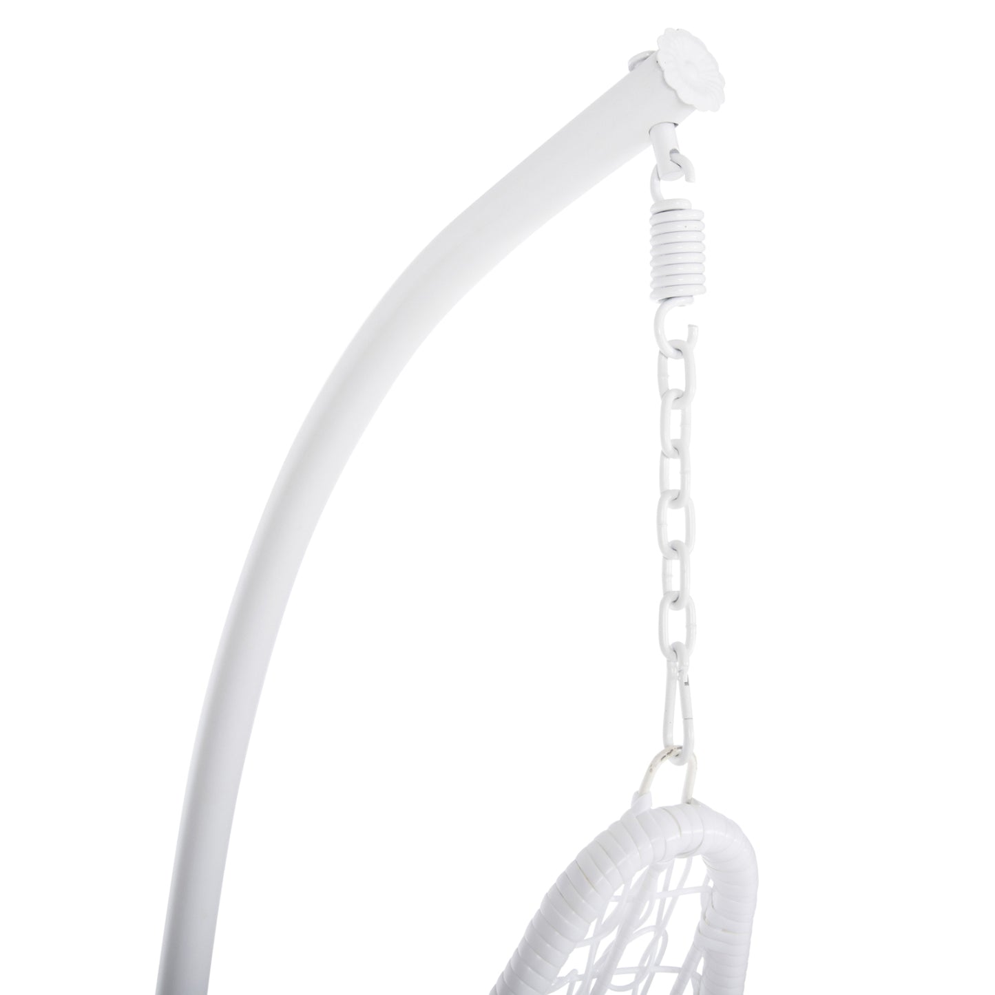 Hanging Nest Millie Hm5996.03 Metal-synthetic Rattan & Cushions In White Φ95x195hcm.
