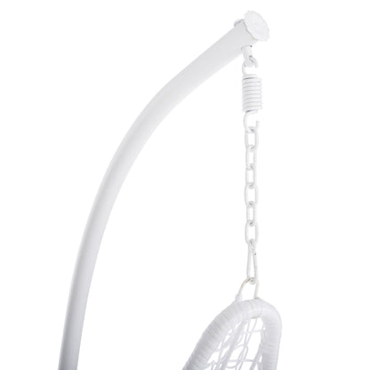 Hanging Nest Millie Hm5996.03 Metal-synthetic Rattan & Cushions In White Φ95x195hcm.