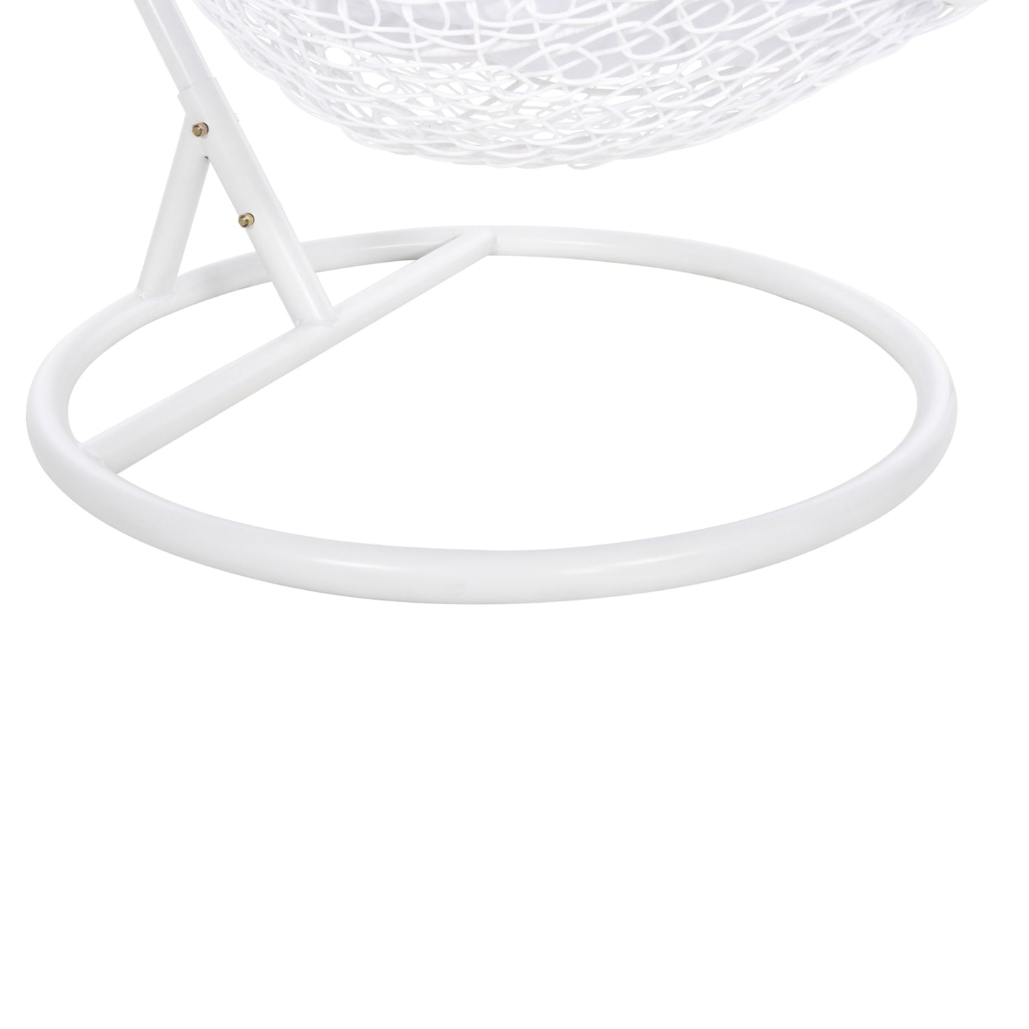 Hanging Nest Millie Hm5996.03 Metal-synthetic Rattan & Cushions In White Φ95x195hcm.