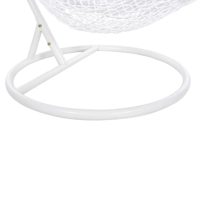 Hanging Nest Millie Hm5996.03 Metal-synthetic Rattan & Cushions In White Φ95x195hcm.