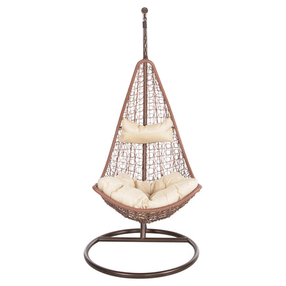 Hanging Nest Millie Hm5996.05 Metal In Brown-synthetic Rattan In Brown Φ95x195hcm.