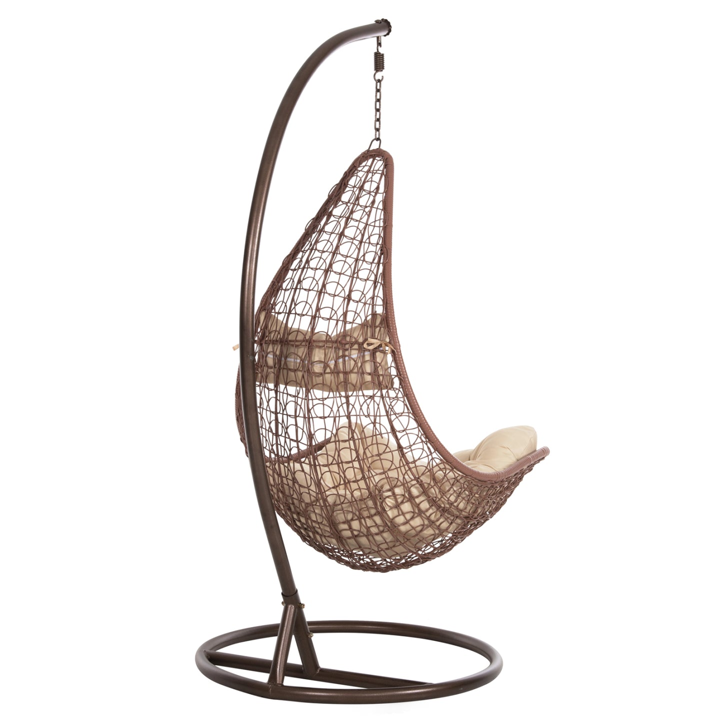 Hanging Nest Millie Hm5996.05 Metal In Brown-synthetic Rattan In Brown Φ95x195hcm.