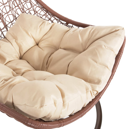 Hanging Nest Millie Hm5996.05 Metal In Brown-synthetic Rattan In Brown Φ95x195hcm.