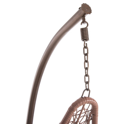 Hanging Nest Millie Hm5996.05 Metal In Brown-synthetic Rattan In Brown Φ95x195hcm.
