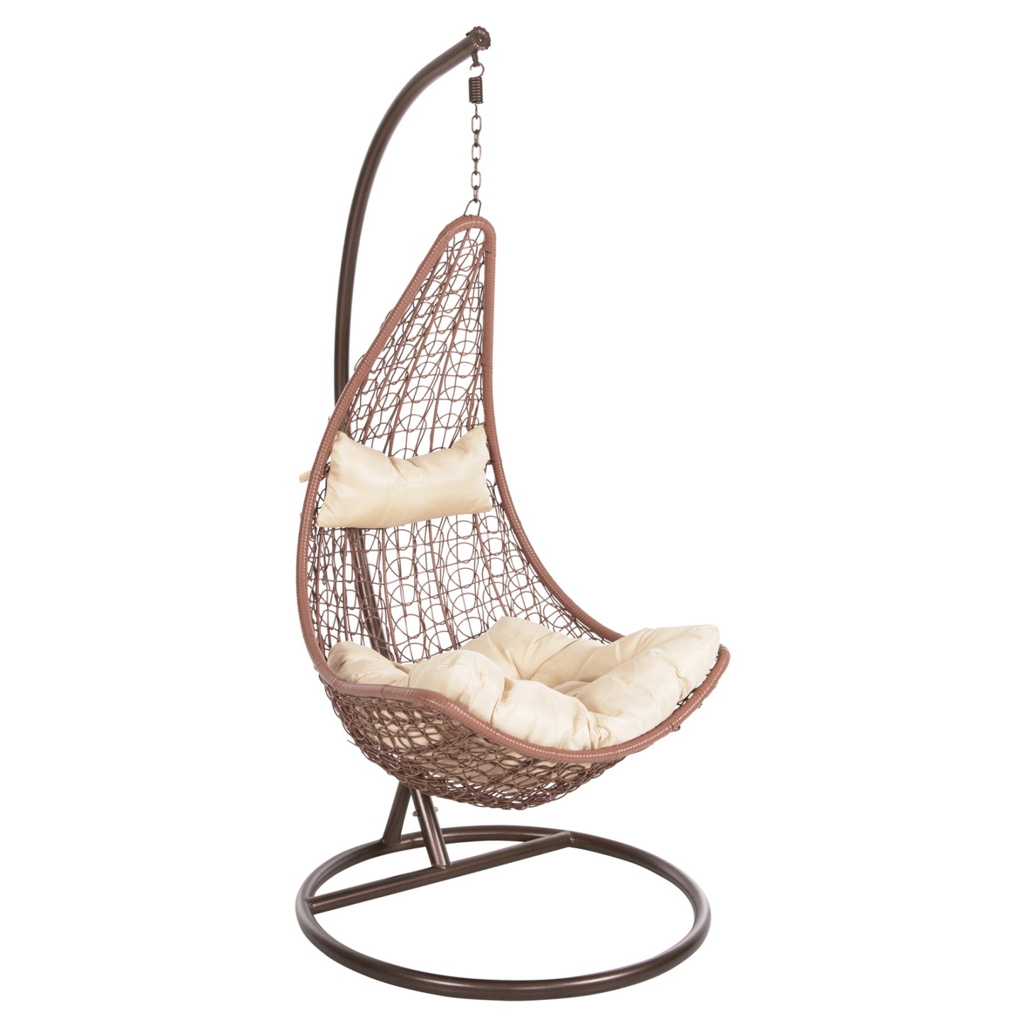 Hanging Nest Millie Hm5996.05 Metal In Brown-synthetic Rattan In Brown Φ95x195hcm.
