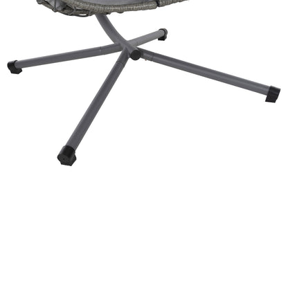Hanging Nest Millie Hm5997.10 Metal Base-synthetic Rattan And Cushions In Grey 90x75x190hcm.