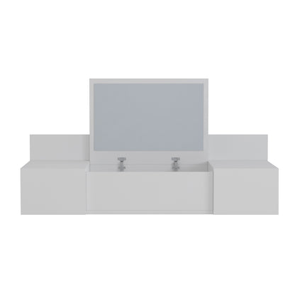Wall Mounted Dressing Table Linde Hm8960.11 Melamine In White 100x39x33hcm.