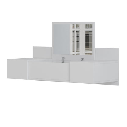 Wall Mounted Dressing Table Linde Hm8960.11 Melamine In White 100x39x33hcm.