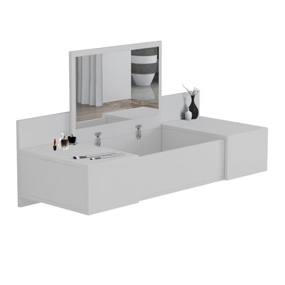 Wall Mounted Dressing Table Linde Hm8960.11 Melamine In White 100x39x33hcm.