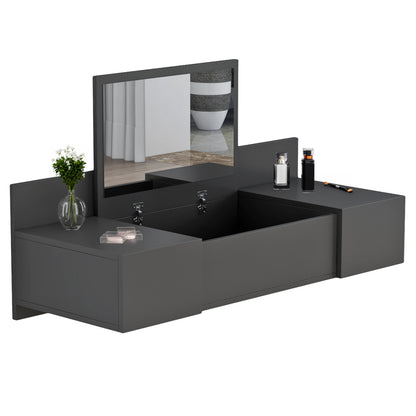 Wall Mounted Dressing Table Linde Hm8960.12 Melamine In Anthracite 100x39x33hcm.
