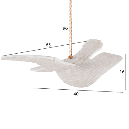 Pendant Decoration Seagull Hm4301 Albasia Wood In Whitewash 65x40x16-96h Cm.