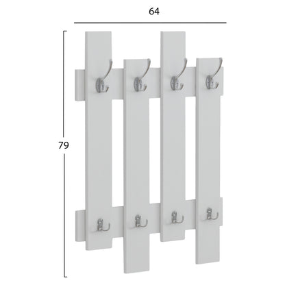 Wall Coat Hanger Wesson Hm8940.11 Melamine In White 64x4x79hcm.