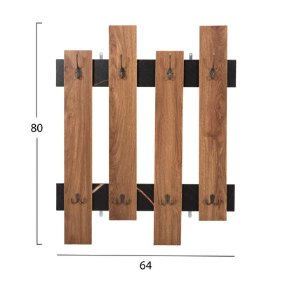 Wall Coat Hanger Wesson Hm8940.15 Melamine In Black Marble & Natural 64x4x79hcm.