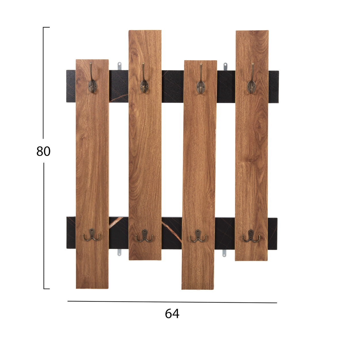 Wall Coat Hanger Wesson Hm8940.15 Melamine In Black Marble & Natural 64x4x79hcm.