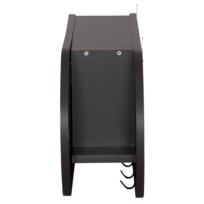 Entryway Hanger With Cabinet Shelf Stor Hm18078.03 Melamine In Dark Grey 84x15.5x28.5hcm.
