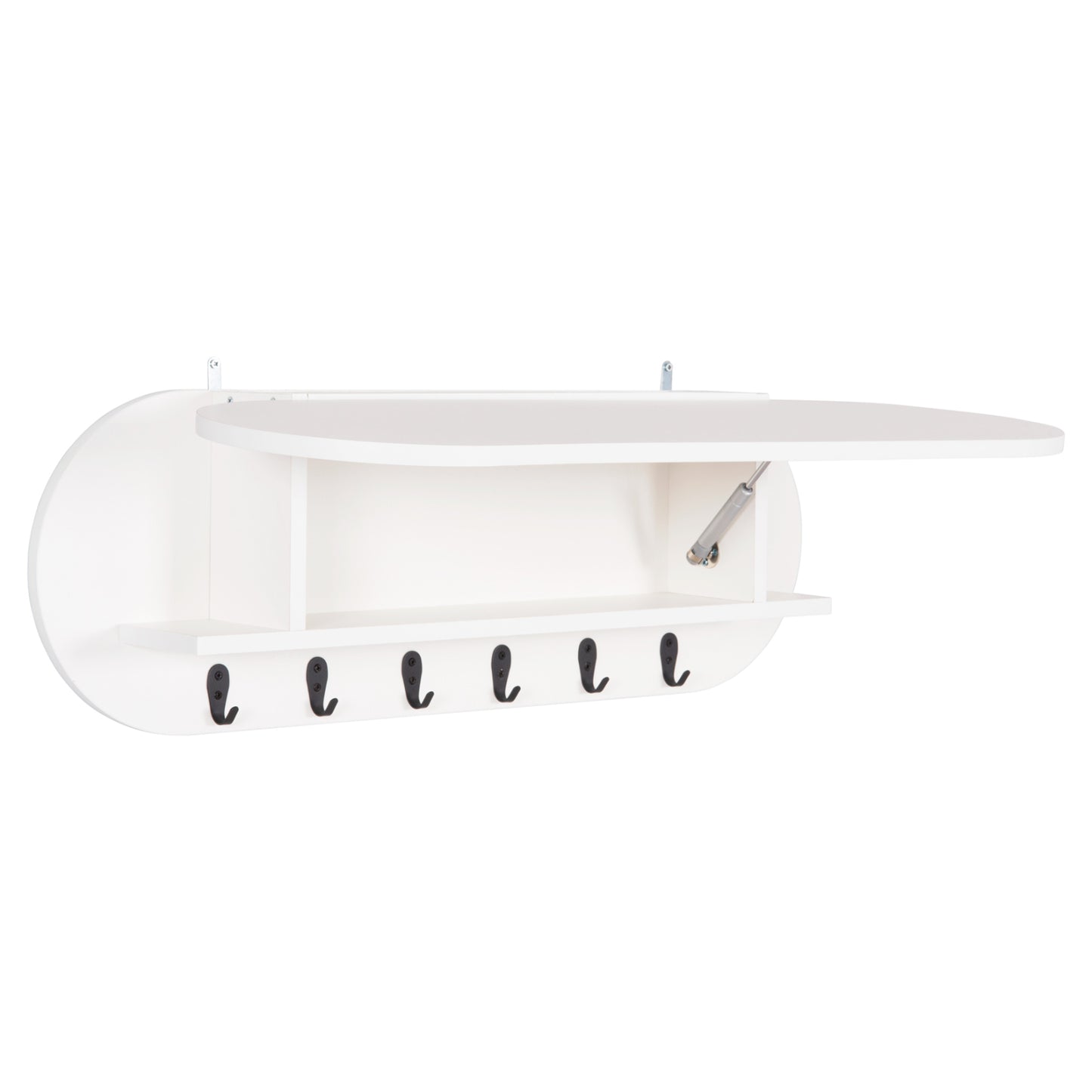 Entryway Hanger With Cabinet Shelf Stor Hm18078.01 Melamine In White 84x15.5x28.5hcm.
