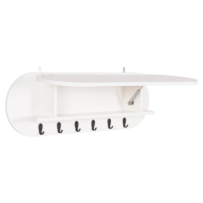 Entryway Hanger With Cabinet Shelf Stor Hm18078.01 Melamine In White 84x15.5x28.5hcm.