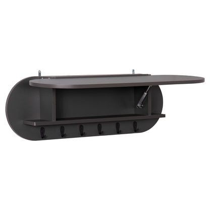 Entryway Hanger With Cabinet Shelf Stor Hm18078.03 Melamine In Dark Grey 84x15.5x28.5hcm.