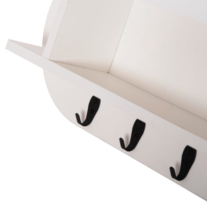 Entryway Hanger With Cabinet Shelf Stor Hm18078.01 Melamine In White 84x15.5x28.5hcm.