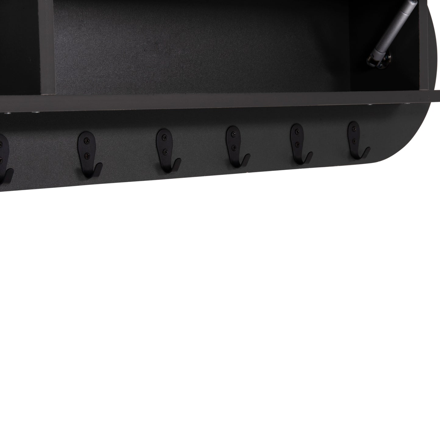 Entryway Hanger With Cabinet Shelf Stor Hm18078.03 Melamine In Dark Grey 84x15.5x28.5hcm.