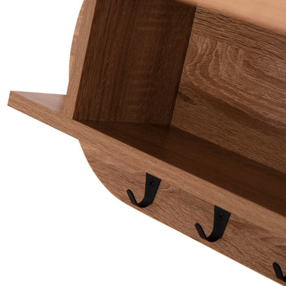 Entryway Hanger With Cabinet Shelf Stor Hm18078.02 Melamine In Sonama 84x15.5x28.5hcm.