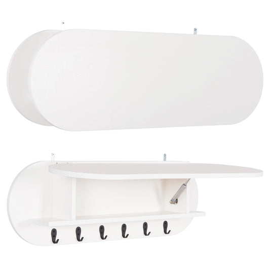Entryway Hanger With Cabinet Shelf Stor Hm18078.01 Melamine In White 84x15.5x28.5hcm.