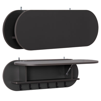 Entryway Hanger With Cabinet Shelf Stor Hm18078.03 Melamine In Dark Grey 84x15.5x28.5hcm.