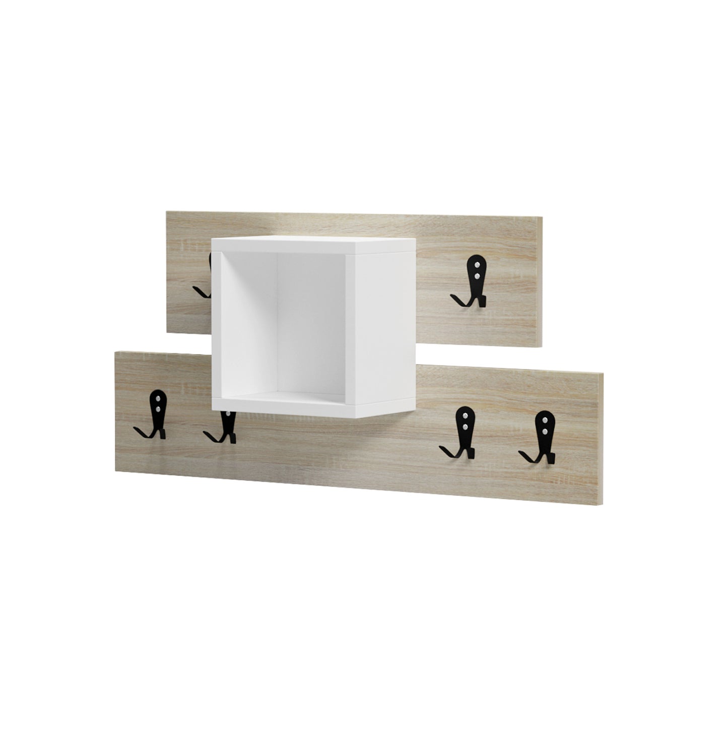 Entryway Hanger With Shelf Slot Hm18077.01 Melamine In Sonama-white 69x12x32hcm.
