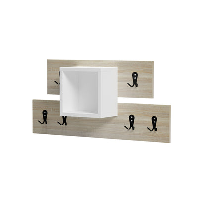 Entryway Hanger With Shelf Slot Hm18077.01 Melamine In Sonama-white 69x12x32hcm.