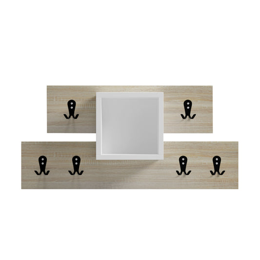 Entryway Hanger With Shelf Slot Hm18077.01 Melamine In Sonama-white 69x12x32hcm.