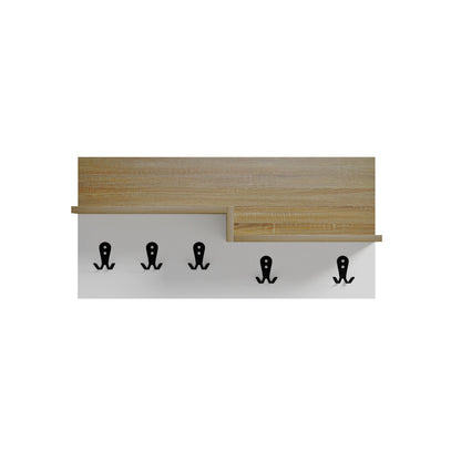 Entryway Hanger With Shelf Nyda Hm18079.01 Melamine In Sonama-white 65x13.2x31hcm.