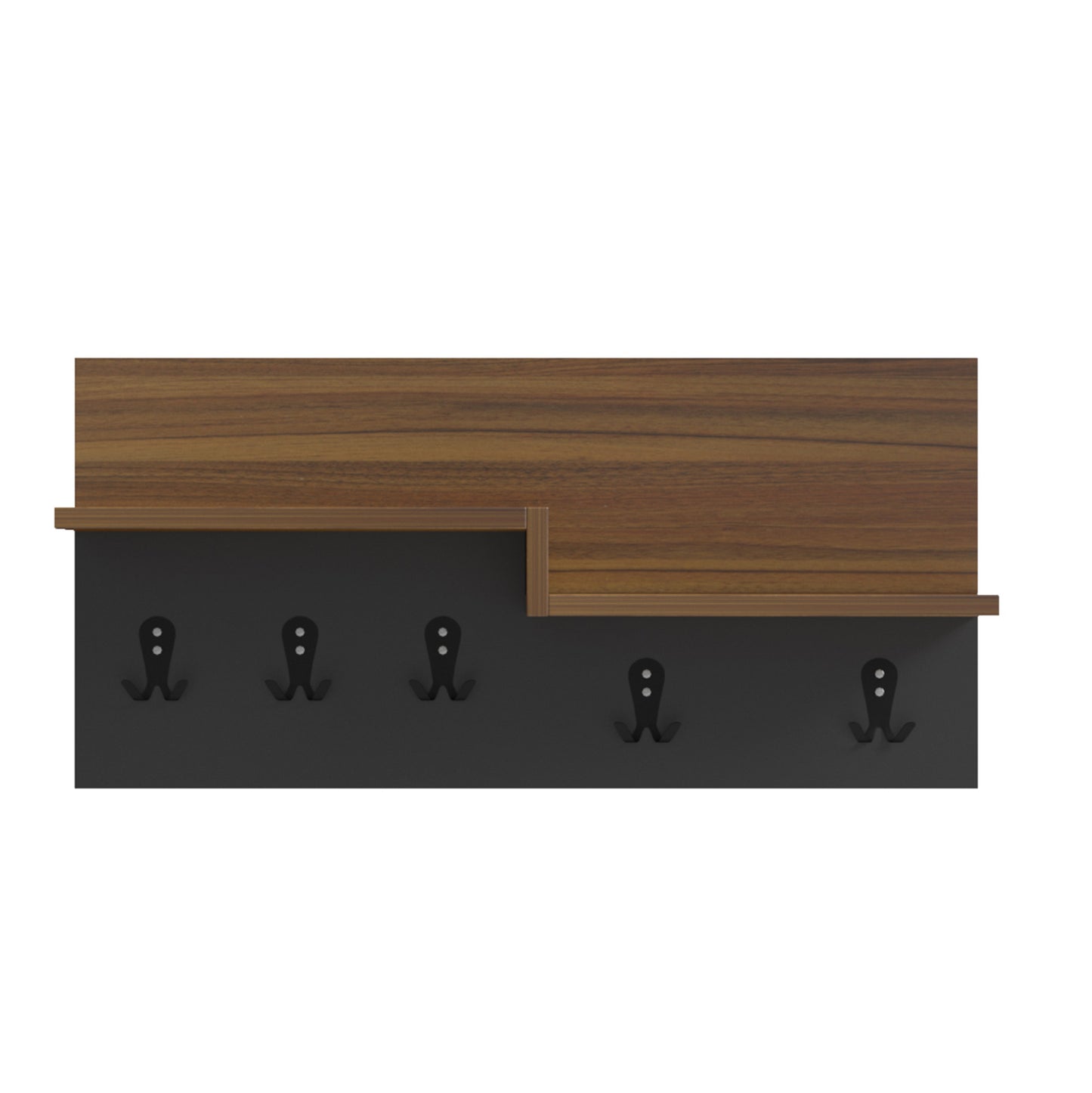 Entryway Hanger With Shelf Nyda Hm18079.02 Melamine In Walnut-black 65x13.2x31hcm.