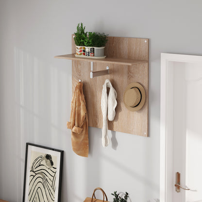 Coat Hanger With Shelf Hm4361 Melamine In Sonama Color 80x80x25(shelf Depth)cm.