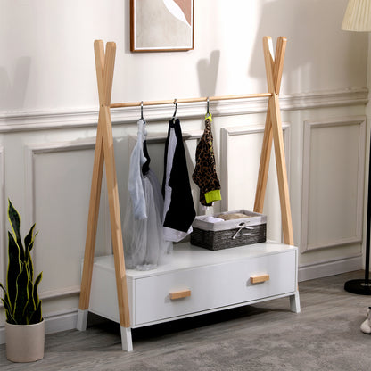 Kids' Clothes Hanger With Drawers Paschal Hm2491.03 Melamine-pine Wood 80x40x130hcm.